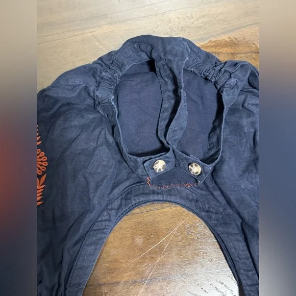 Banana Republic Baby 12-18 Month Navy Blue Linen Embroidered Jumper - Picture 8 of 13